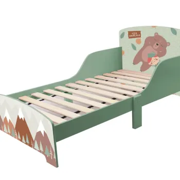 Pat pentru copii U-grow, 143x92.5x60 cm, lemn, verde imagine