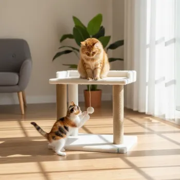 Pat pentru pisici, Paws & Whiskers, Liza, 100% WELSOFT FABRIC, Alb imagine