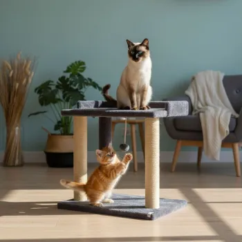 Pat pentru pisici, Paws & Whiskers, Liza, 100% WELSOFT FABRIC, Antracit imagine