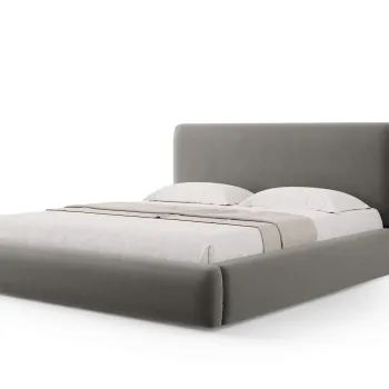 Pat tapitat cu tablie si lada depozitare, Colonel, Cosmopolitan Design, 180x200 cm, catifea, gri deschis imagine