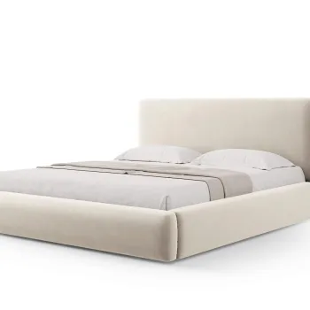 Pat tapitat cu tablie si lada depozitare, Colonel, Cosmopolitan Design, 200x200 cm, catifea, bej deschis imagine