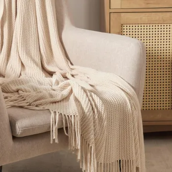 Patura Chenille, Homla, 130x170 cm, poliester, crem imagine