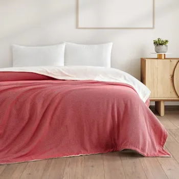 Patura Double, L'essentiel Maison, Likya, 50% bumbac / 50% poliester, Rosu imagine