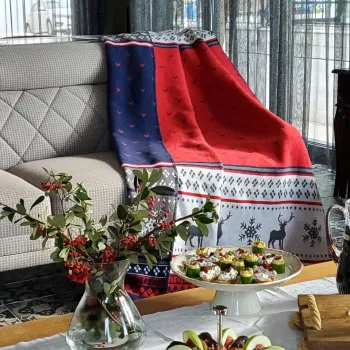 Patura Single, L'essentiel Maison, Carmelo, 60% bumbac/30% acril/10% poliester, Gri/Alb imagine