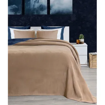 Patura Single, Twin - Brown, Blue, Elliott, 60% bumbac/33% acril/7% poliester imagine