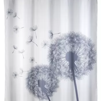 Perdea de dus anti-mucegai, Wenko, Flex Astera, 180 x 200 cm, poliester, gri imagine