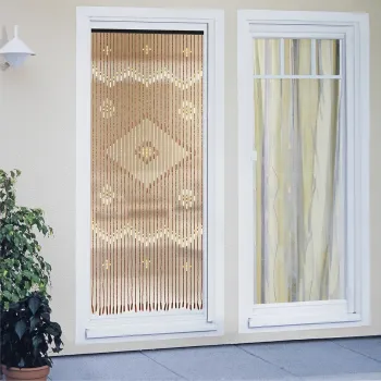 Perdea decorativa pentru usa Rhombus, Maximex, 90x200 cm, lemn/bambus, multicolor imagine