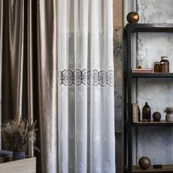 Perdea Mendola Interior, Maira, 140x245 cm, poliester, crem imagine