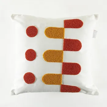 Perna, Craft, 43x43 cm, In, Mustar / Rosu-tigla imagine