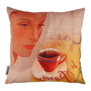 Perna decorativa, A10284, 43x43 cm, 50% Bumbac / 50% Poliester, Multicolor imagine
