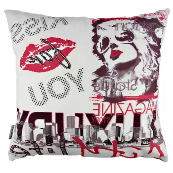 Perna decorativa, A10813, 43x43 cm, 50% Bumbac / 50% Poliester, Multicolor imagine