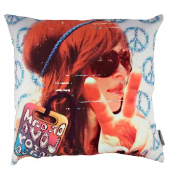 Perna decorativa, A10817, 43x43 cm, 50% Bumbac / 50% Poliester, Multicolor imagine