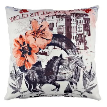 Perna decorativa, A10819, 43x43 cm, 50% Bumbac / 50% Poliester, Multicolor imagine