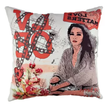 Perna decorativa, A10831, 43x43 cm, 50% Bumbac / 50% Poliester, Multicolor imagine