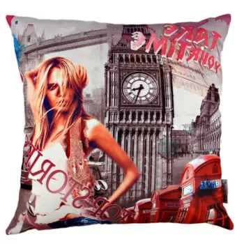 Perna decorativa, A10838, 43x43 cm, 50% Bumbac / 50% Poliester, Multicolor imagine