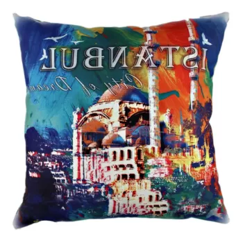 Perna decorativa, A10852, 43x43 cm, 50% Bumbac / 50% Poliester, Multicolor imagine