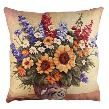 Perna decorativa, A10959, 43x43 cm, 50% Bumbac / 50% Poliester, Multicolor imagine