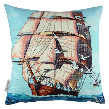 Perna decorativa, A10968, 43x43 cm, 50% Bumbac / 50% Poliester, Multicolor imagine