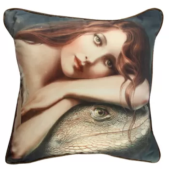 Perna decorativa, A11059, 43x43 cm, 50% Bumbac / 50% Poliester, Multicolor imagine