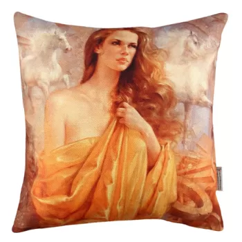 Perna decorativa, A11064, 43x43 cm, 50% Bumbac / 50% Poliester, Multicolor imagine