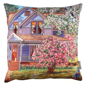 Perna decorativa, A11065, 43x43 cm, 50% Bumbac / 50% Poliester, Multicolor imagine