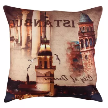 Perna decorativa, A11067, 43x43 cm, 50% Bumbac / 50% Poliester, Multicolor imagine