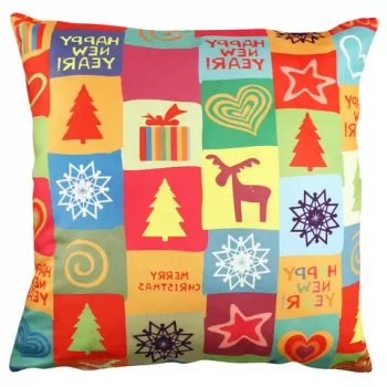 Perna decorativa, A11833, 43x43 cm, 50% Bumbac / 50% Poliester, Multicolor imagine