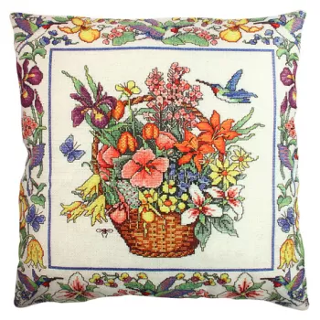Perna decorativa, A11839, 43x43 cm, 50% Bumbac / 50% Poliester, Multicolor imagine