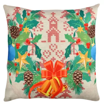 Perna decorativa, A11925, 43x43 cm, 50% Bumbac / 50% Poliester, Multicolor imagine