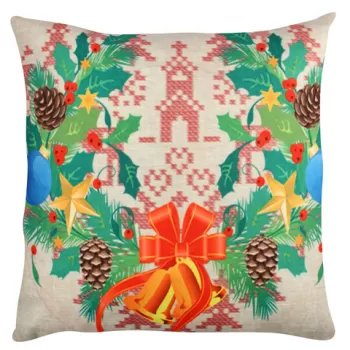 Perna decorativa, A11925, 43x43 cm, 50% Bumbac / 50% Poliester, Multicolor imagine