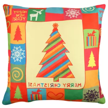 Perna decorativa, A11926, 43x43 cm, 50% Bumbac / 50% Poliester, Multicolor imagine