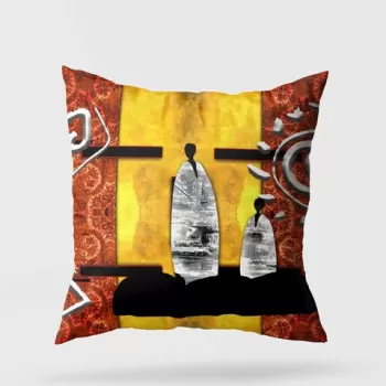 Perna decorativa, A11959, 43x43 cm, 50% Bumbac / 50% Poliester, Multicolor imagine