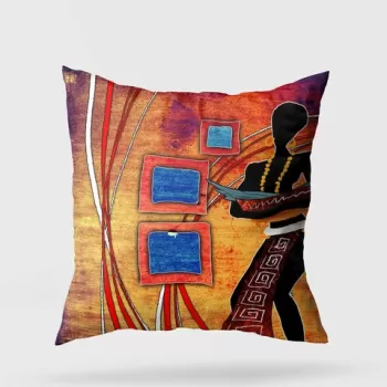 Perna decorativa, A11966, 43x43 cm, 50% Bumbac / 50% Poliester, Multicolor imagine