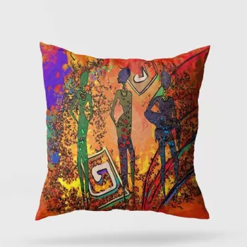 Perna decorativa, A11968, 43x43 cm, 50% Bumbac / 50% Poliester, Multicolor imagine