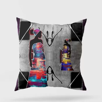 Perna decorativa, A11970, 43x43 cm, 50% Bumbac / 50% Poliester, Multicolor imagine