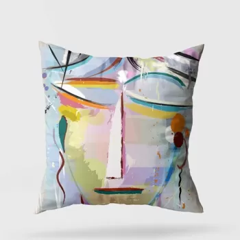 Perna decorativa, A11976, 43x43 cm, 50% Bumbac / 50% Poliester, Multicolor imagine