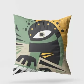 Perna decorativa, A11977, 43x43 cm, 50% Bumbac / 50% Poliester, Multicolor imagine