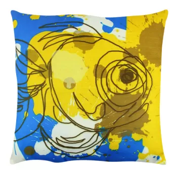 Perna decorativa, A12561, 43x43 cm, 50% Bumbac / 50% Poliester, Multicolor imagine