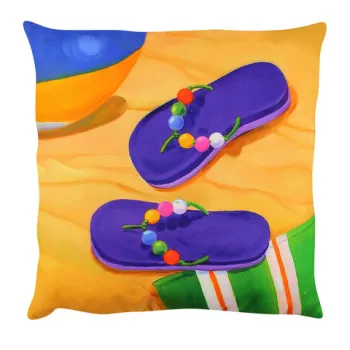 Perna decorativa, A12575, 43x43 cm, 50% Bumbac / 50% Poliester, Multicolor imagine