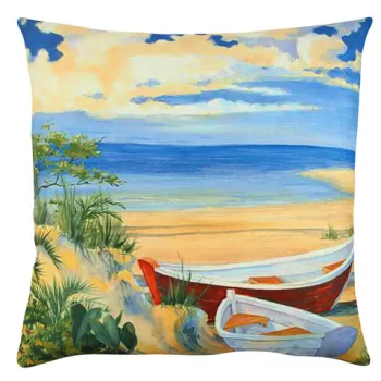 Perna decorativa, A12602, 43x43 cm, 50% Bumbac / 50% Poliester, Multicolor imagine