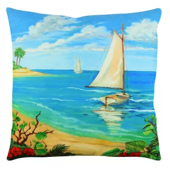Perna decorativa, A12636, 43x43 cm, 50% Bumbac / 50% Poliester, Multicolor imagine