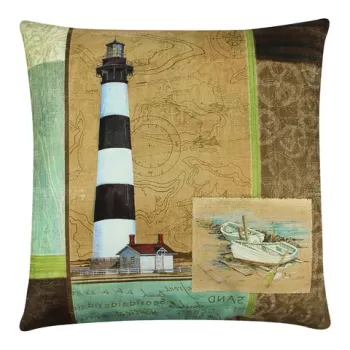 Perna decorativa, A12649, 43x43 cm, 50% Bumbac / 50% Poliester, Multicolor imagine