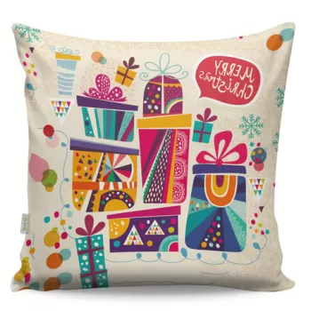 Perna decorativa, A12947, 43x43 cm, 50% Bumbac / 50% Poliester, Multicolor imagine