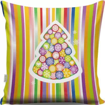 Perna decorativa, A13014, 43x43 cm, 50% Bumbac / 50% Poliester, Multicolor imagine