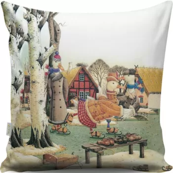 Perna decorativa, A13020, 43x43 cm, 50% Bumbac / 50% Poliester, Multicolor imagine