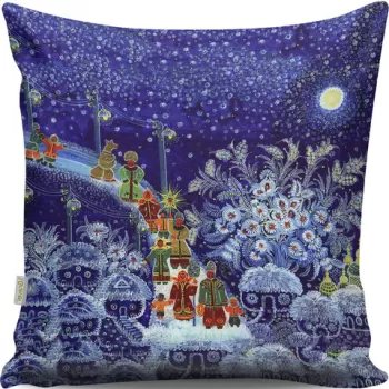 Perna decorativa, A13049, 43x43 cm, 50% Bumbac / 50% Poliester, Multicolor imagine