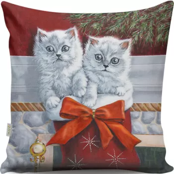 Perna decorativa, A13063, 43x43 cm, 50% Bumbac / 50% Poliester, Multicolor imagine