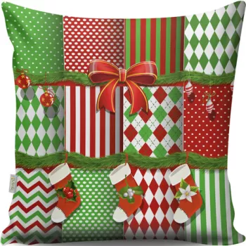 Perna decorativa, A13070, 43x43 cm, 50% Bumbac / 50% Poliester, Multicolor imagine