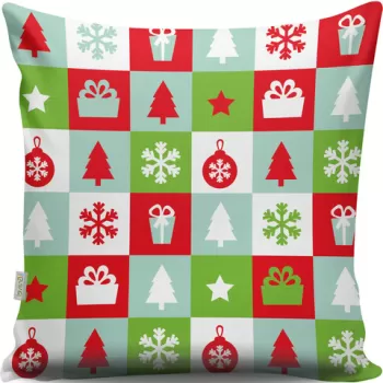 Perna decorativa, A13072, 43x43 cm, 50% Bumbac / 50% Poliester, Multicolor imagine