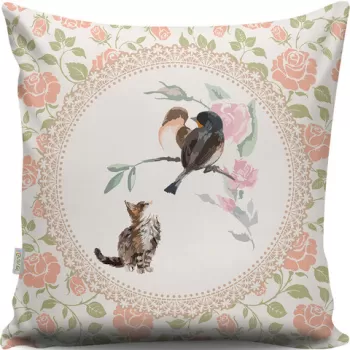 Perna decorativa, A13083, 43x43 cm, 50% Bumbac / 50% Poliester, Multicolor imagine